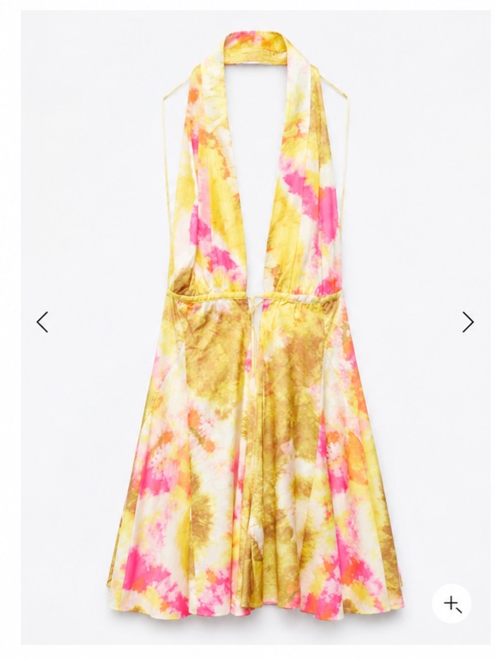 ZARA Multicolored Backless Halter Dress - Yellow & Pink